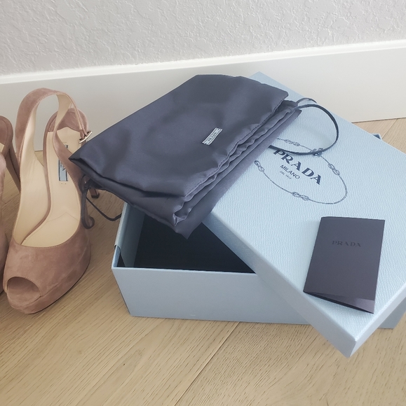 Prada Suede Slingback Platform Pumps - Picture 8 of 8